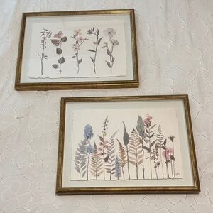 Elegant Botanical Framed Art Pair